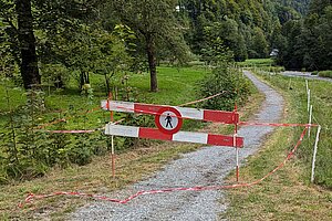 Züri Escape Challenge. Abgesperrter Wanderweg.