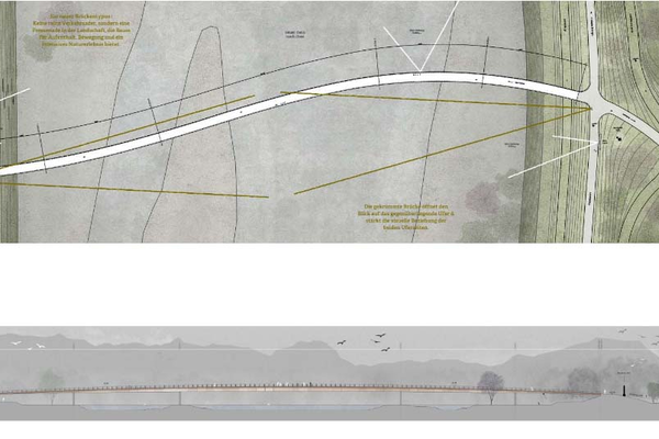 Skizze der geplanten Brücke "Flaneur".