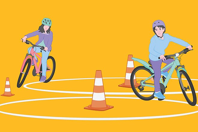 Spiele auf dem Velo.