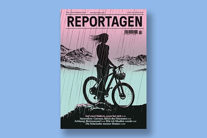 Buchtitel auf blauem Hintergrund.