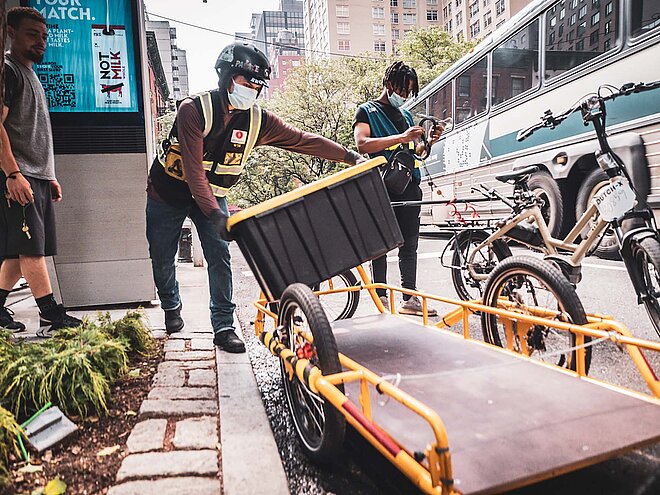 in New York werden Lieferdienste mit cargovelos bevorzugt