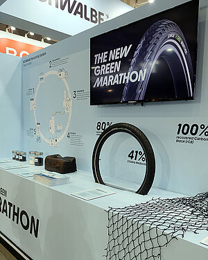 Schwalbe Green Marathon Reifen aus Fischernetzen. 