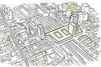 Plan einer Überbauung in Basel