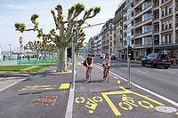 Radweg in der Stadt Genf